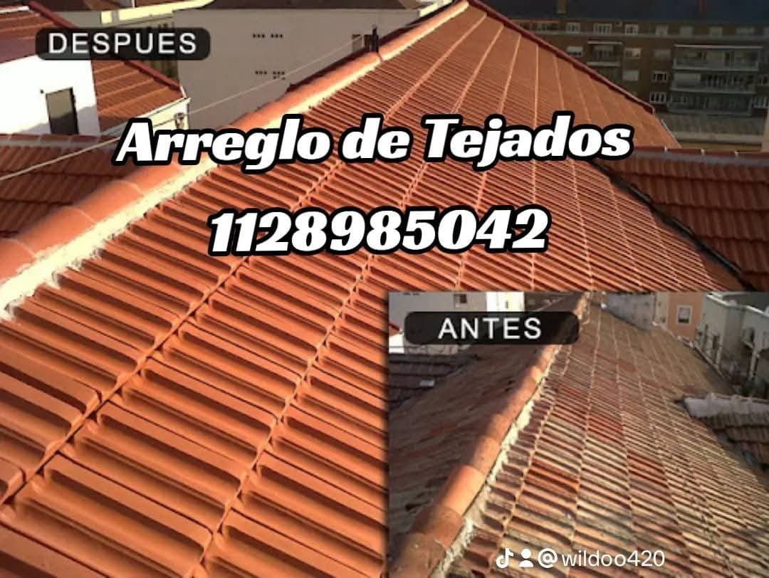 Pieza compartida que presenta imágenes de techo antes y después